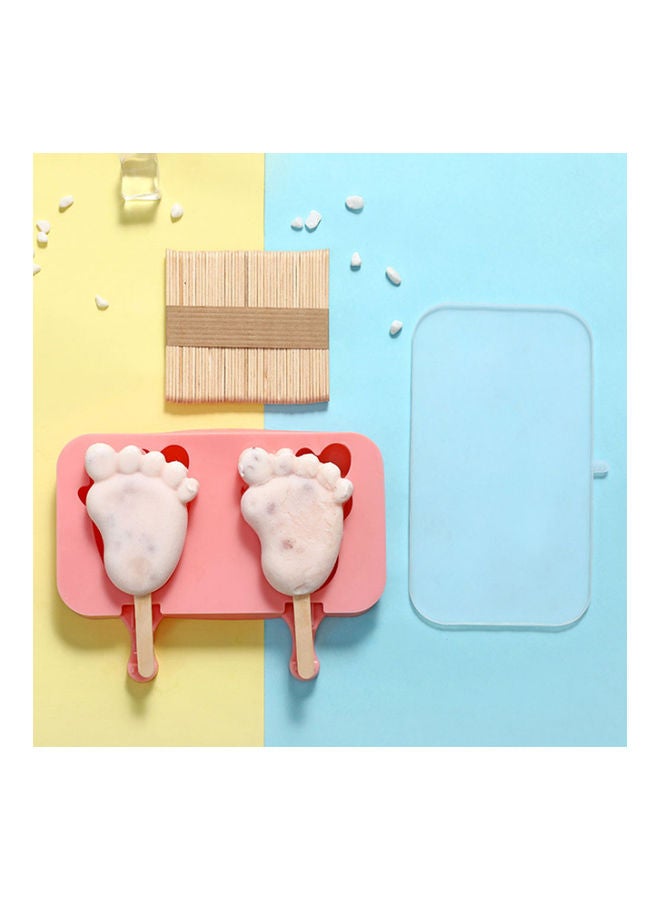 NIBEMINENT Silicone Cartoon Footprint Ice Cream Maker Mold Multicolour - Image 2