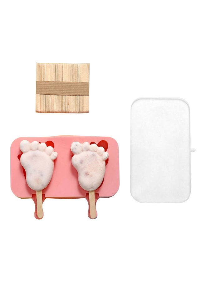 NIBEMINENT Silicone Cartoon Footprint Ice Cream Maker Mold Multicolour - Image 1