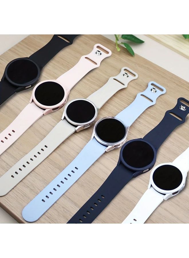حقيبة Samsung Galaxy Watch 6 40mm مكونة من 4 قطع مع حامي الشاشة فضي ضوء النجوم وردي شفاف - Image 5