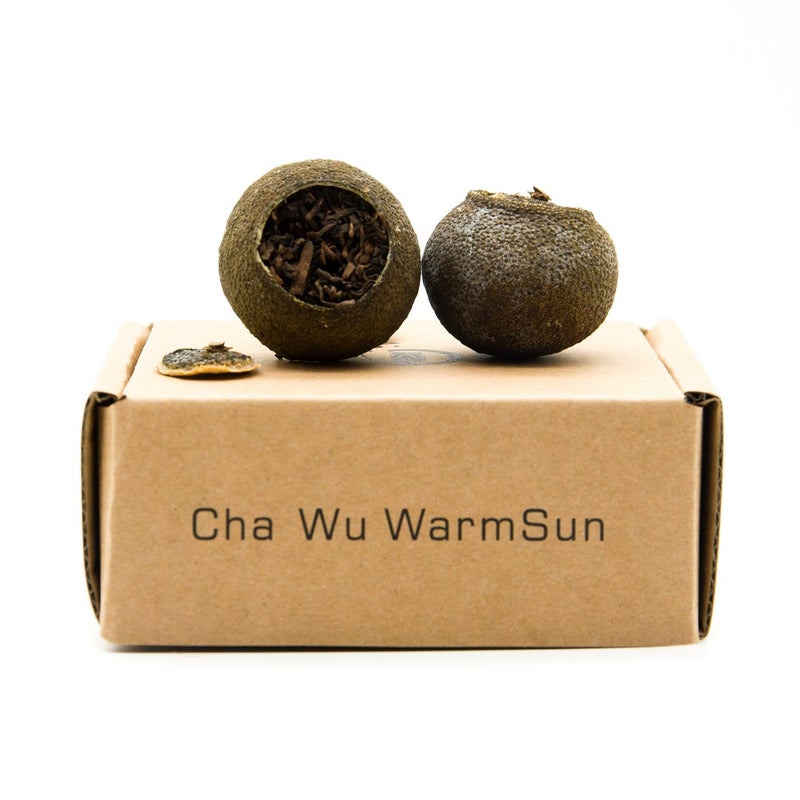ChaWuWarmSun [A] Mini-Citrus Ripe Pu erh Tea, 10oz(290g),Fragrant Citrus Aroma with Puer Smooth,Origin of China 10oz(290g) - Image 1