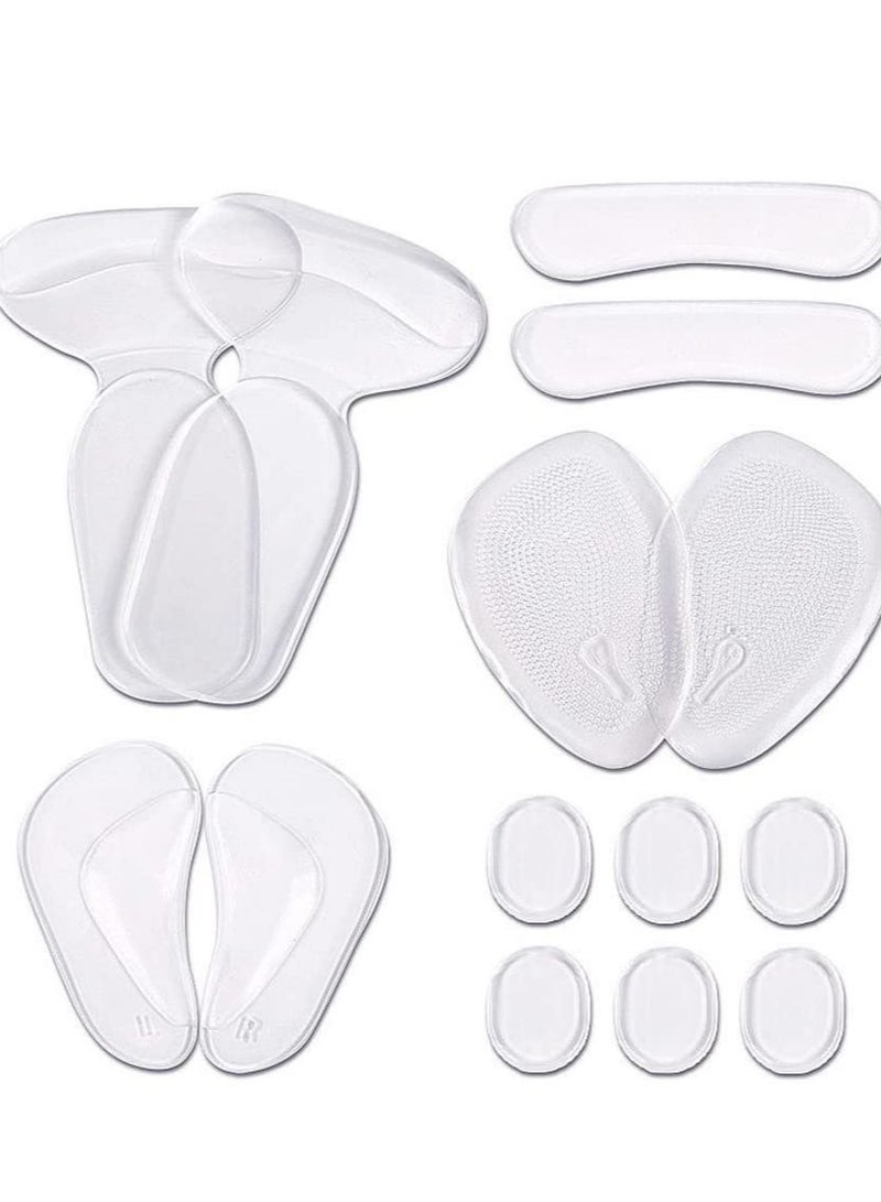 SYOSI 14 Pcs High Heel Pads Grips Liners Inserts for Women Foot Pain Relief Ball of Insoles Protection Against and Blisters Anti Slip Shoe Cushion - Image 1