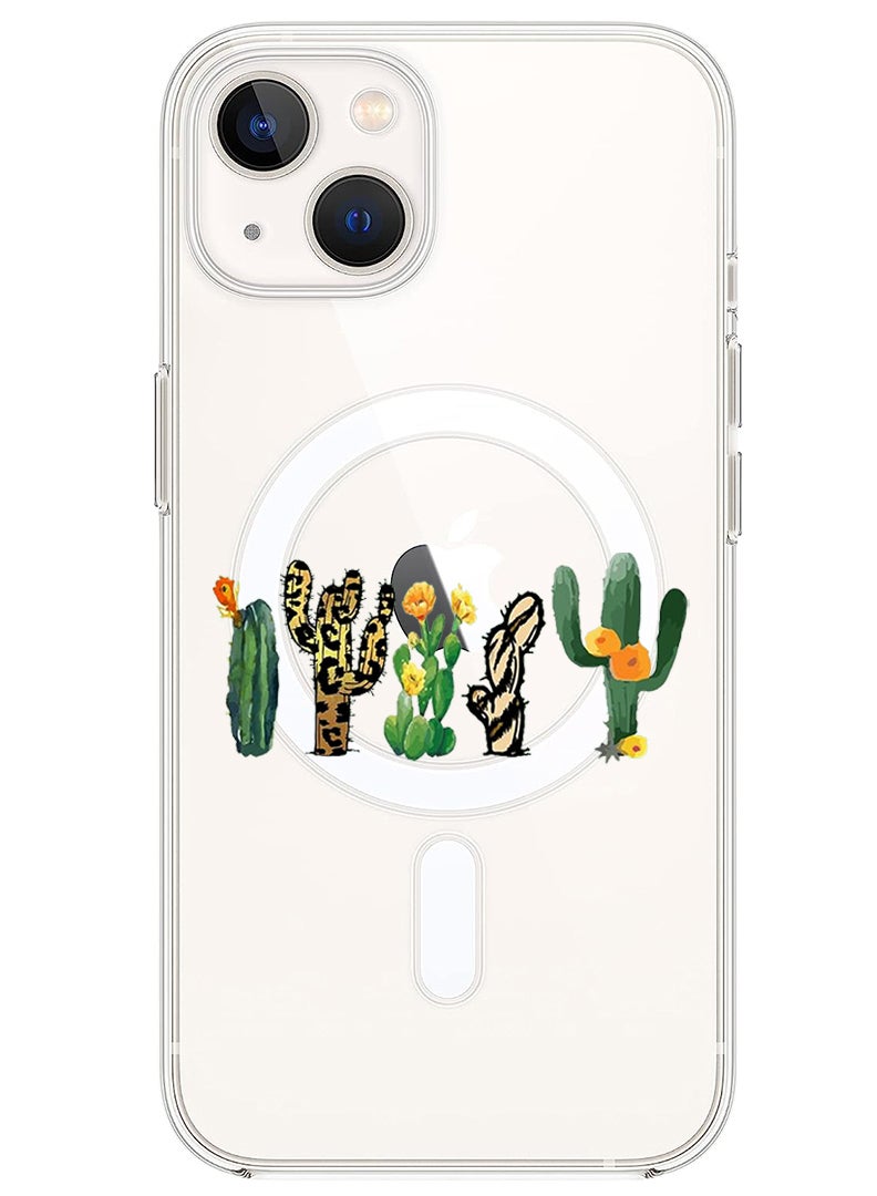 Theodor Magnetic Case for iPhone 14 Plus 6.7-inch Compatible with MagSafe Wireless Charging, Shockproof Phone Bumper Cover cactus copy - Image 1