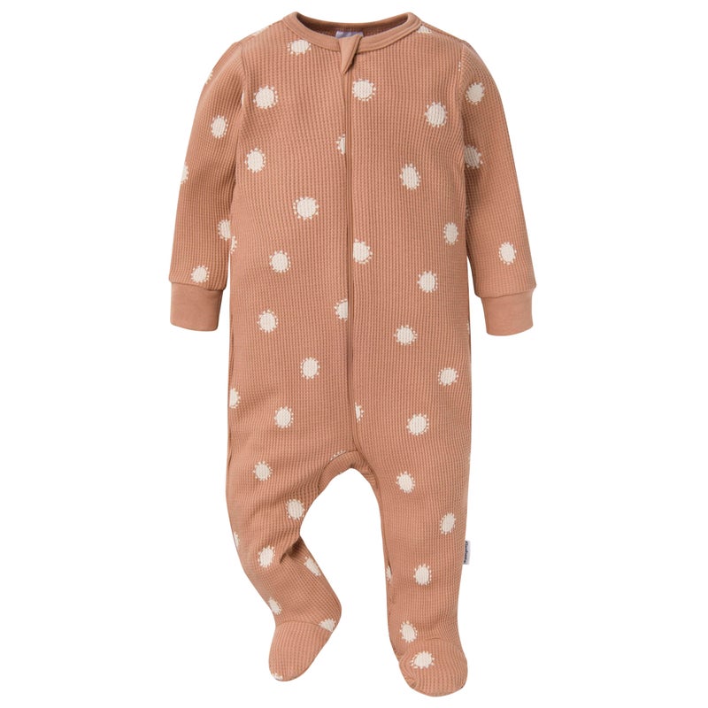 Gerber Baby Unisex 2-Pack 2-Way Zip Thermal Footed Sleep 'N Play, Buffalo, Newborn - Image 4