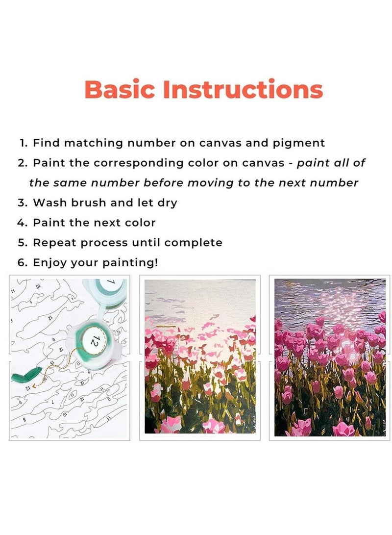 كابتن تيك Paint by Number for Adults Beginner Adult Paint by Number Kits on Canvas DIY Painting by Numbers Easy for Kids Number Painting for Adults Hobbies for Adults Women 16x20 inch Frameless - Image 5
