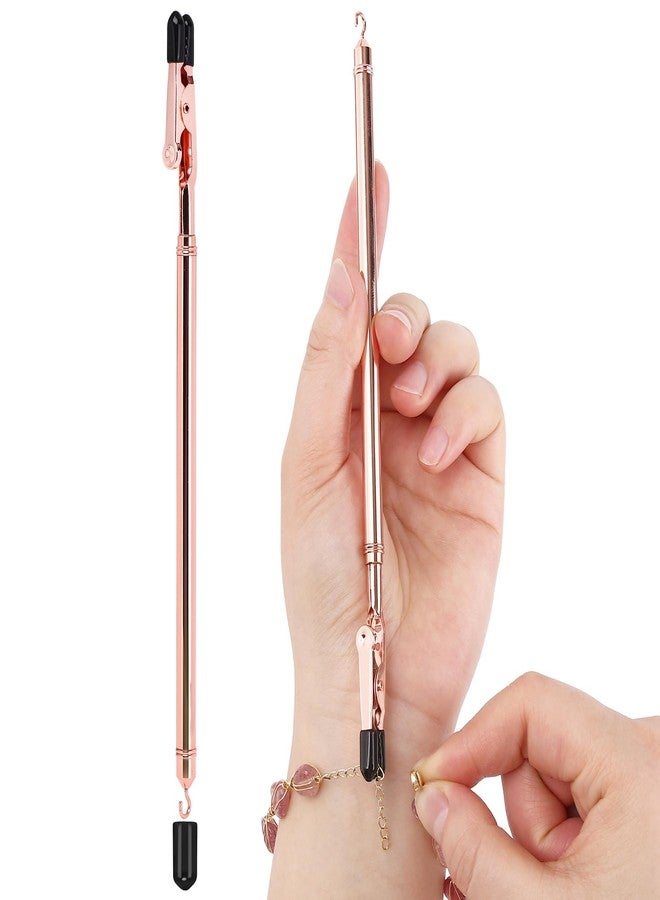 WIFORT Metal Bracelet Helper to Put on Yourself Metal Bracelet Helper Tool with Hook (Rose Gold) - Image 1