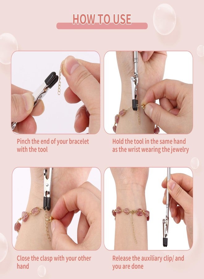 WIFORT Metal Bracelet Helper to Put on Yourself Metal Bracelet Helper Tool with Hook (Rose Gold) - Image 3