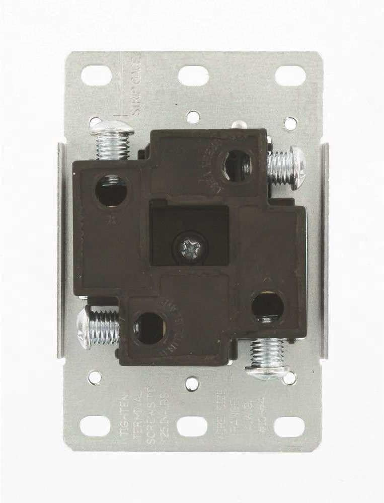 Leviton 279-S00 50 Amp, 125/250V, Nema 14-50R, 3P, 4W, Flush Mounting Receptacle, Straight Blade, Industrial Grade, Grounding, Side Wired, Steel Strap, Black - Image 2