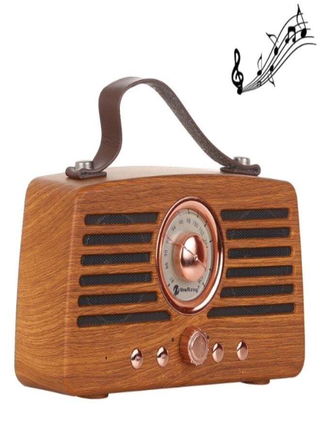 Retro Portable Wireless Bluetooth Speaker with Analog Control FM/USB/TF Card Reader/AUX  - Image 1