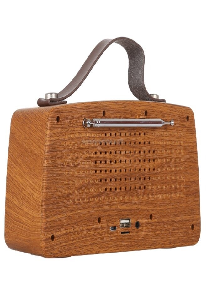 Retro Portable Wireless Bluetooth Speaker with Analog Control FM/USB/TF Card Reader/AUX  - Image 5