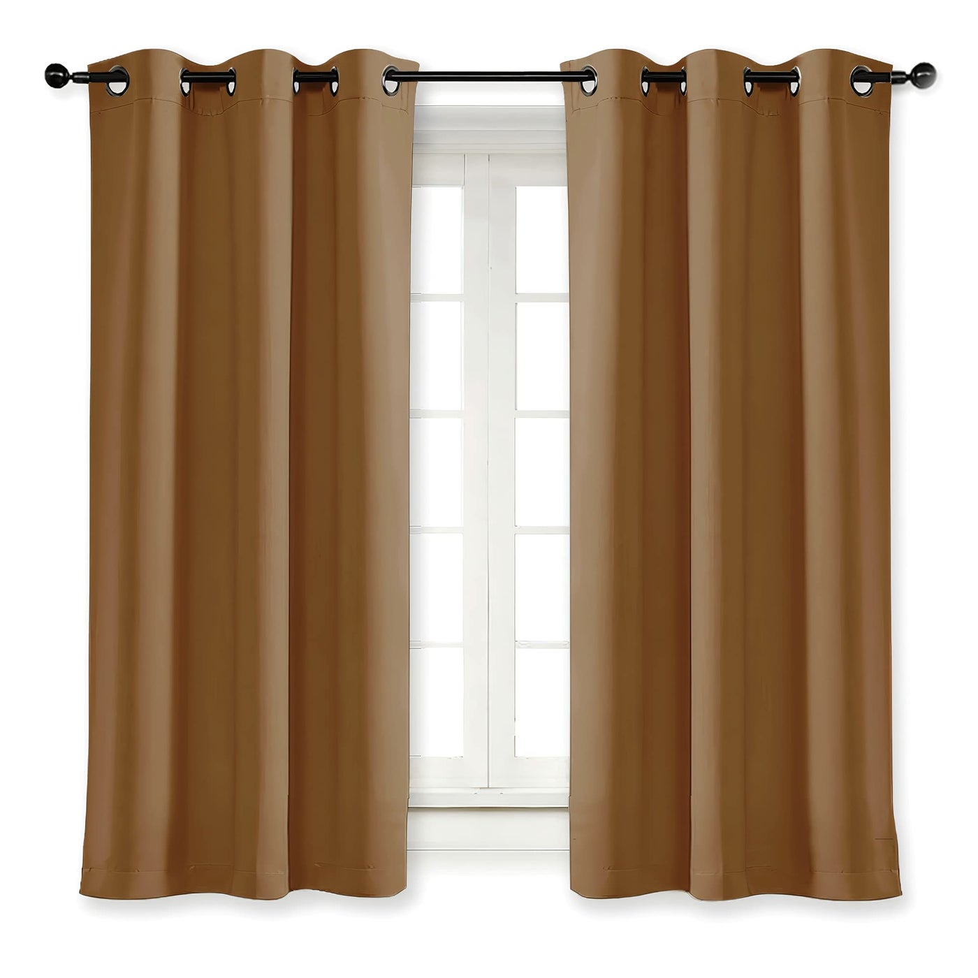 NICETOWN Blackout Curtain Blind for Bedroom Thermal Insulated Grommet Blackout Room Darkening Drape/Drapery (Single Panel W42 x L63 inches Gold Brown)