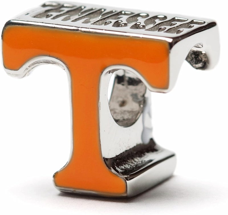 Stone Armory University of Tennessee Charm for Charm Bracelets - Tennessee Orange Power T Bead - Hypoallergenic Stainless Steel Charms - Tennessee Vols Gifts for Her - Image 1