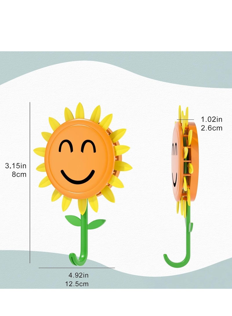 2pcs Wall Hook for Hanging 8.8Ib(Max), Retractable Flower Design, Strong Self-Adhesive Wall Hooks, Traceless & Waterproof, No-Nail Hangers for Bags, Towels – Home Decor, Bathroom, Kitchen - Image 2