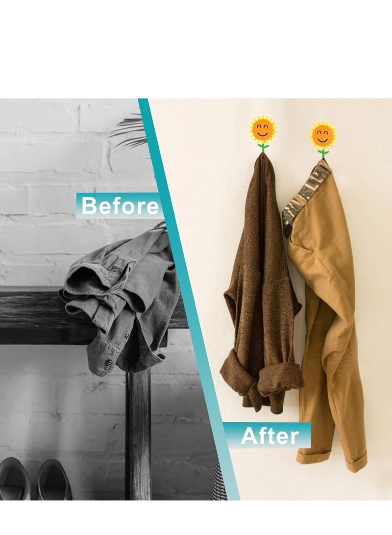 2pcs Wall Hook for Hanging 8.8Ib(Max), Retractable Flower Design, Strong Self-Adhesive Wall Hooks, Traceless & Waterproof, No-Nail Hangers for Bags, Towels – Home Decor, Bathroom, Kitchen - Image 4