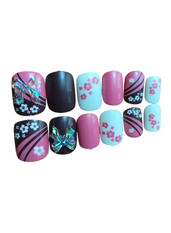 ROHISHALA Premium Designer Nail 12pcs Stick-on Nails set, with Easy Glue Tab application, Nails are Reusable & Unbreakable - Image 1