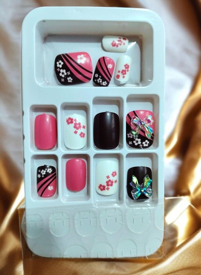 ROHISHALA Premium Designer Nail 12pcs Stick-on Nails set, with Easy Glue Tab application, Nails are Reusable & Unbreakable - Image 5