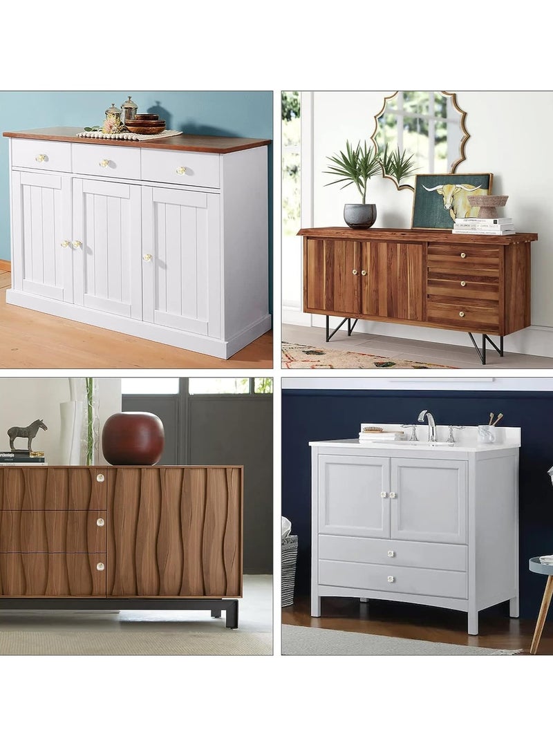 Glass Crystal Knobs Cabinet Knobs and Pulls Brass Drawer Pull Cabinet Handle Gold Furniture Hardware for Dresser Kitchen 6 Pack Octagon - Image 5