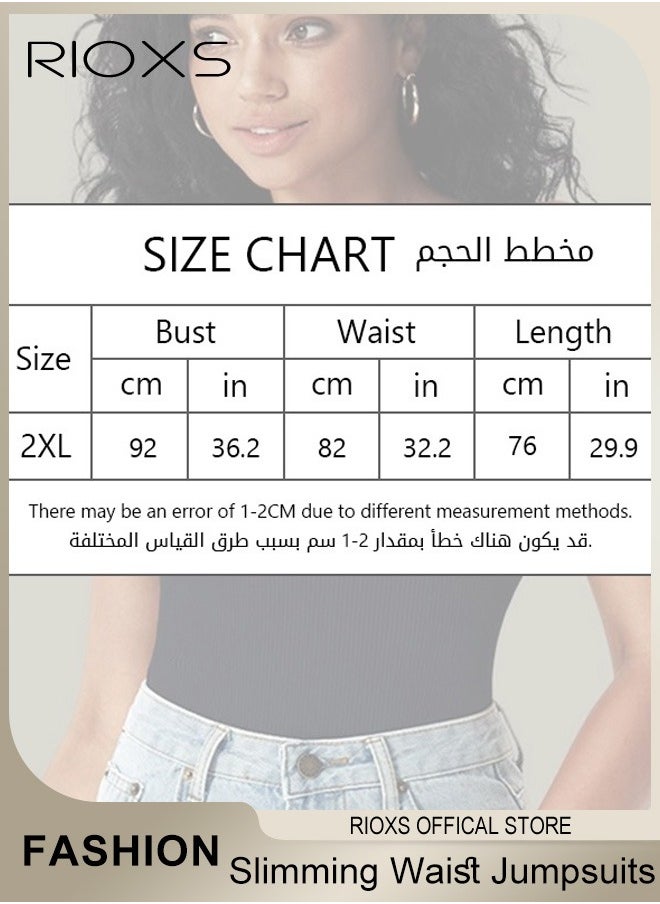 RIOXS - Women's Body Suit Tops Shape Wear Set Tank Seamless Tummy Control Slimming Waist Jumpsuits U-Neck Sculpting Body Shaper - Image 1