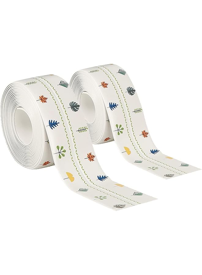 promass 2 Rolls Sealing Tape Caulk Tape 20 ft, Bathtub Caulk Strip 38mm, Waterproof Silicone Sealant for Bathroom, Baths & Showers Sealing Strip (printing) - Image 1