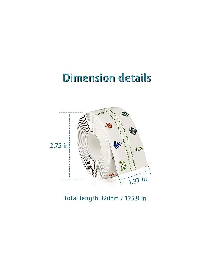 promass 2 Rolls Sealing Tape Caulk Tape 20 ft, Bathtub Caulk Strip 38mm, Waterproof Silicone Sealant for Bathroom, Baths & Showers Sealing Strip (printing) - Image 2