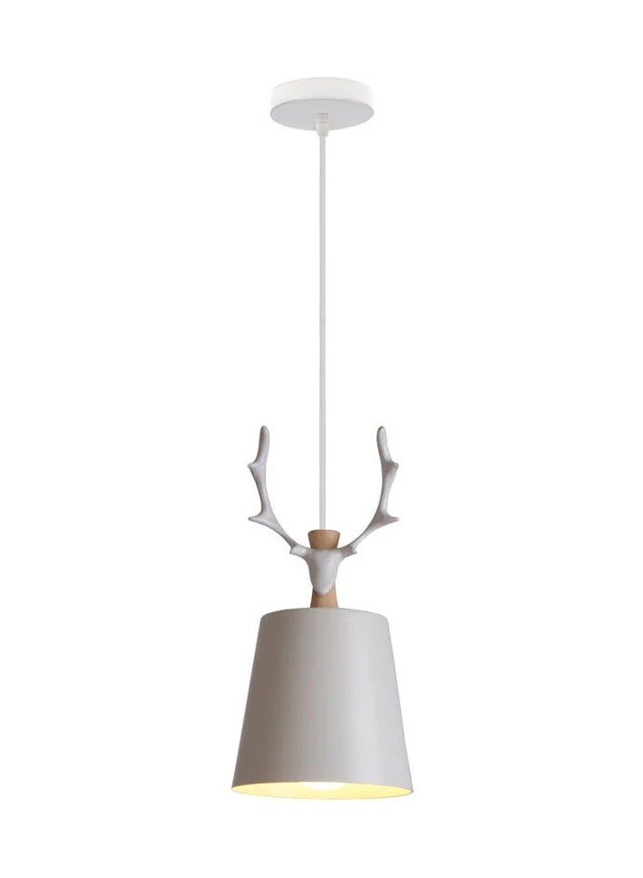 Best Power Single Modern Ceiling Pendant Lamp Creative Deer Antler Chandelier Shade Indoor Hanging Light - White - Image 3