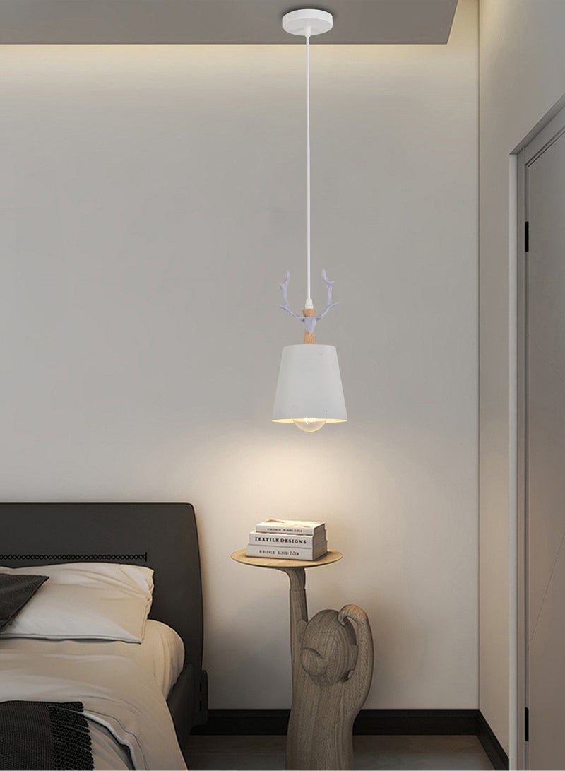 Best Power Single Modern Ceiling Pendant Lamp Creative Deer Antler Chandelier Shade Indoor Hanging Light - White - Image 2