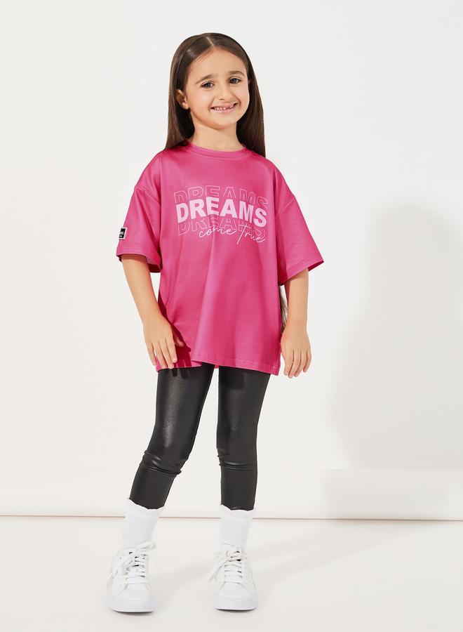 Styli Styli Slogan Print Badge Detail Oversized T-Shirt  - Image 2