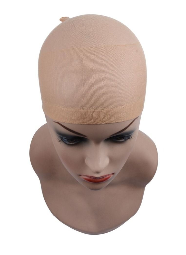 Kanza 2-Pieces Stretchable Wig Weaving Cap Set (Beige)  - Image 2