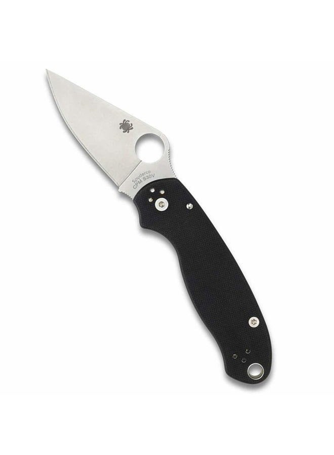 Spyderco سكين طي بارا 3 بتوقيع مع شفرة من الفولاذ المقاوم للصدأ بطول 2.95" ومقبض G-10 متين - حافة مستقيمة - C223GP، مقبض أسود - Image 1