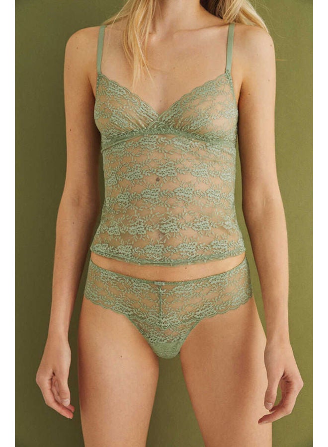 women'secret Wide lace Brazilian briefs - Image 1