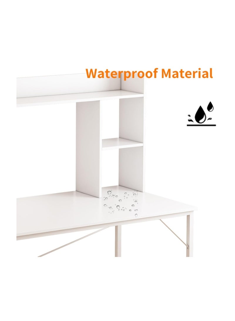 JANTENS Writing Desk with Host Shelf Computer Desk for Home Office Gaming Study Desks with Storage Bag Compact Desk With Bookcase - Image 5