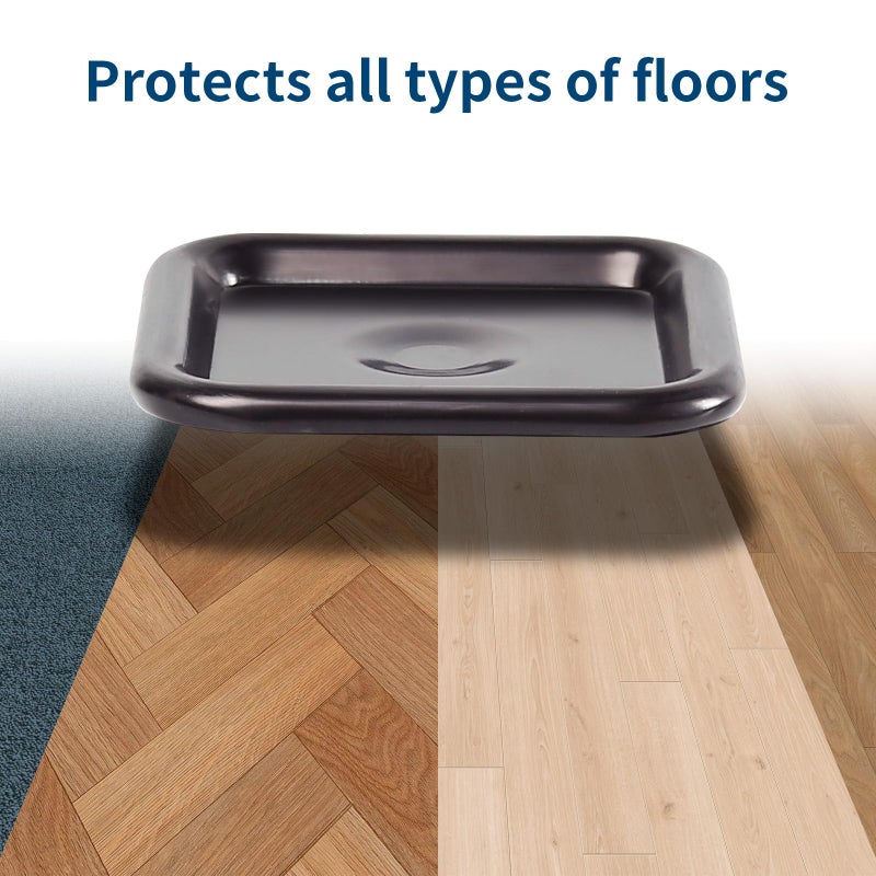 Ezprotekt 1 3/4"" Square Reusable Felt Furniture Caster Cups With Carpet Bottom, Felt Furniture Sliders Floor Protectors Pads To Protect Hardwood, Tile Or Laminate Floors From Scratches, Brown/Gray (16 Pack) - Image 3