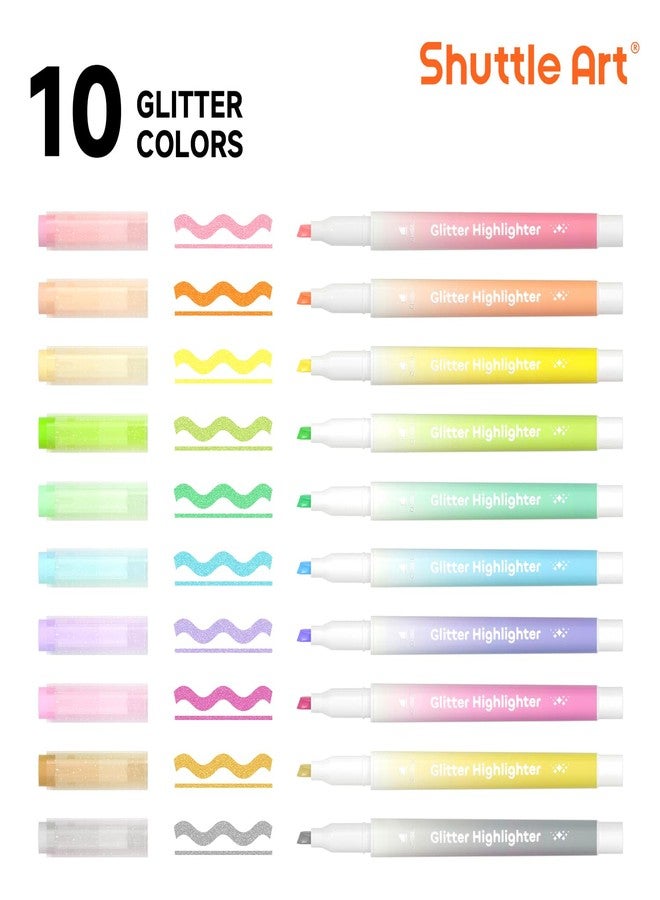 Shuttle Art 10 Glitter Highlighters - Image 2