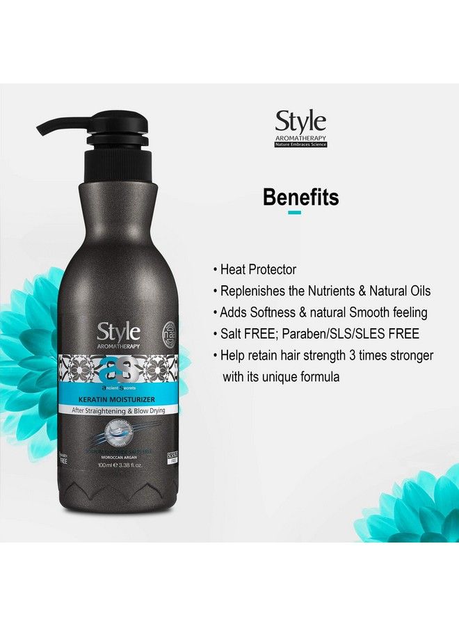 style aromatherapy Professional Keratin Treatment Nourishing Leavein Moisturizer Hair Cream For Dry Damaged Dull Frizzy Hair Sulphate Free100Ml - Image 4