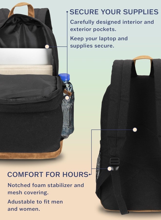 Ocean Pacific La Playa Canvas Backpack for Travel, Sports, Beach, Work, Casual Daypack for Men Women Fits 15.6 Inch Laptop (Black) - Image 5