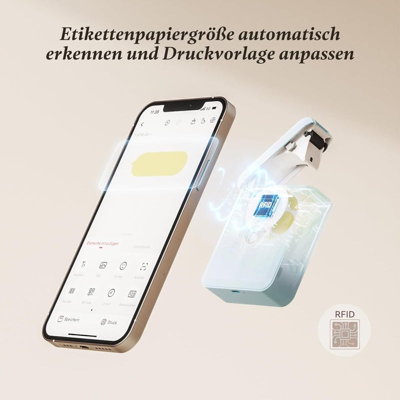 NIIMBOT طابعة ملصقات، جهاز وضع العلامات اللاصق الذاتي بلوتوث مصغر D110، طابعة ملصقات محمولة، عرض الطباعة 15 مم، متوافقة مع iOS وAndroid، للمنزل والمكتب (أزرق) - Image 4