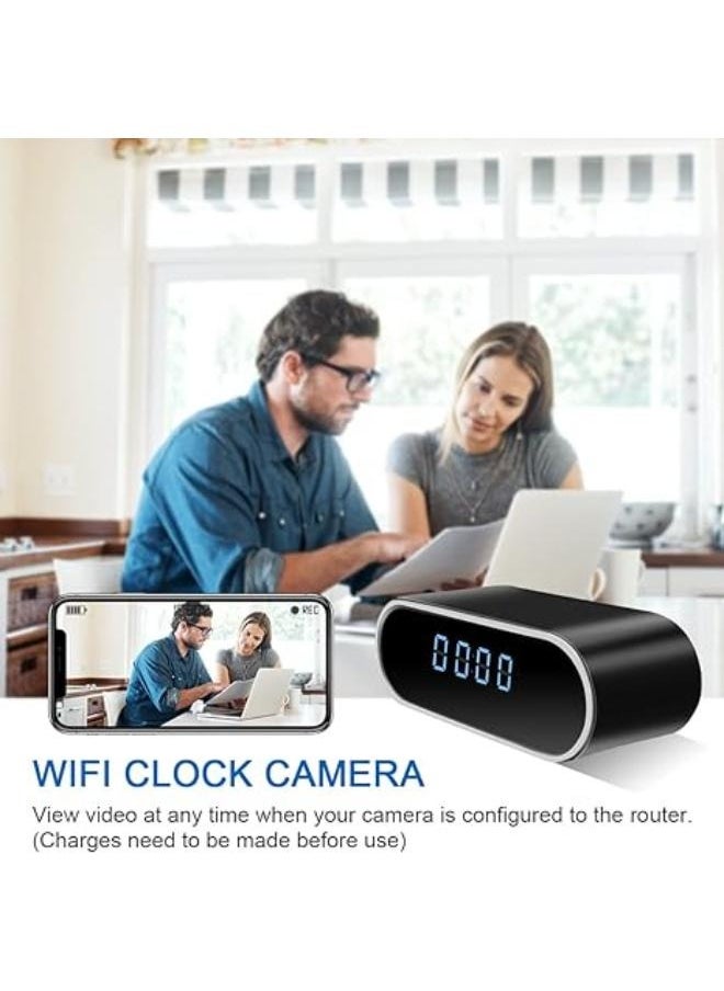 MANAM TRADING Security Camera Indoor with Clock Wireless Nanny Cam No Audio Baby Monitor Pet WiFi Camera, HD 1080P & 140° Wide Angle Camera with Night Vision & Motion Detection  - Image 2