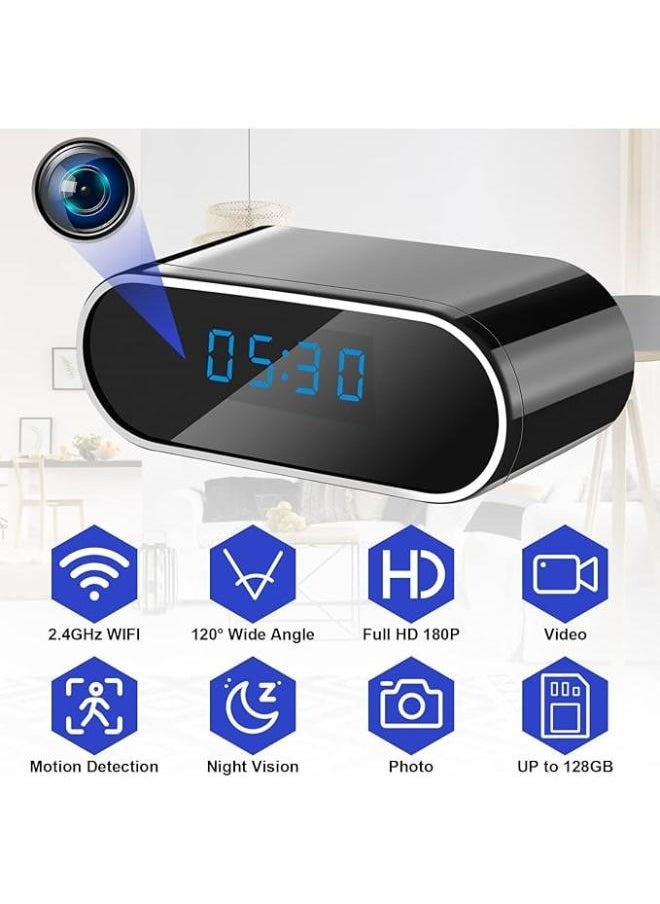 MANAM TRADING Security Camera Indoor with Clock Wireless Nanny Cam No Audio Baby Monitor Pet WiFi Camera, HD 1080P & 140° Wide Angle Camera with Night Vision & Motion Detection  - Image 4