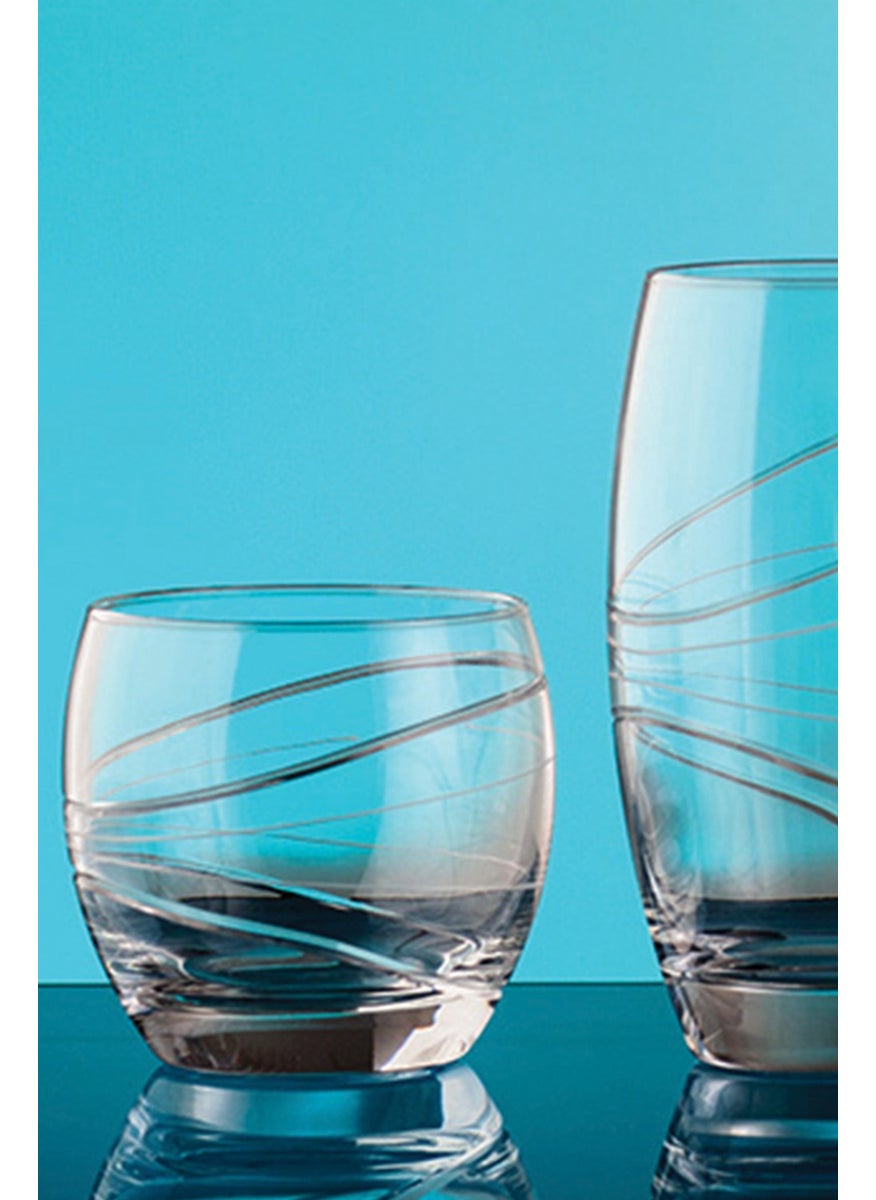 Royal Home Roya Home Milky Way Cut Hand Decorative Gilded 6 Piece Patterned Water Glass Set  - Image 2