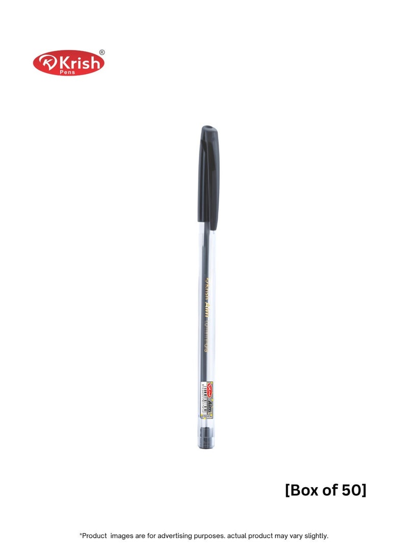 Krish Aim Black Ball Point Pens 0.7mm – Smooth Writing, Long Lasting Ink, Premium Quality (Pack of 50) - Image 2