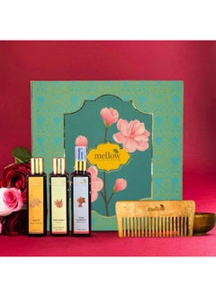MELLOW Ayurveda Hair Ritual Valentine Giftset For Boyfriend/Girlfriend/Husband/Wife | Premium & Luxurious Gift Box | Giftset For All Special Occasions | For All Skin Types | 100% Natural & Timeless Ayurvedic Skin, Body & Haircare Giftset | Ministry Of Ayush Certified  - Image 1