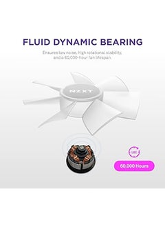 NZXT NZXT F120 RGB Core Hub-Mounted Fans with RGB Controller, High Airflow & Static Pressure, Up to 1800 RPM Speed, FDB, 78.86 CFM Airflow, Sync Lighting with Controller, Triple Pack, White | RF-C12TF-W1  - Image 4