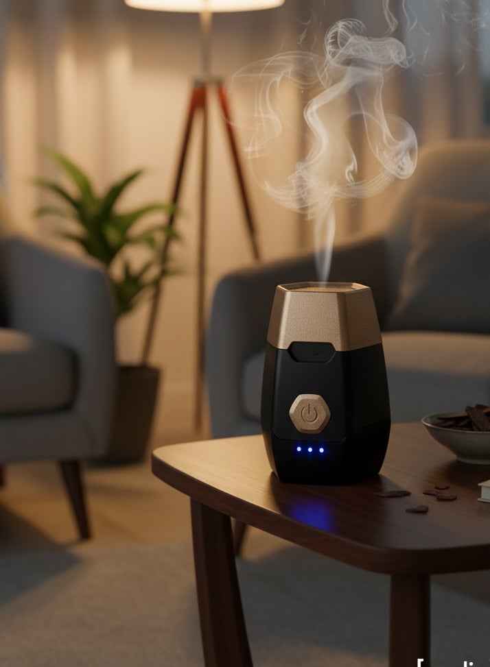 GLEVAR Smokeless Incense Burner | USB Rechargeable Aroma Diffuser | Bakhoor Heater, Portable Scent Device, For Car, Home, and Office Air Freshening & Mood Setting - Image 3