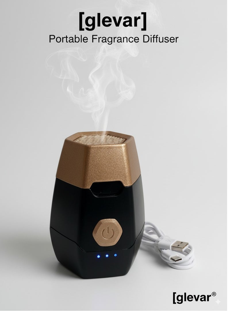 GLEVAR Smokeless Incense Burner | USB Rechargeable Aroma Diffuser | Bakhoor Heater, Portable Scent Device, For Car, Home, and Office Air Freshening & Mood Setting - Image 2