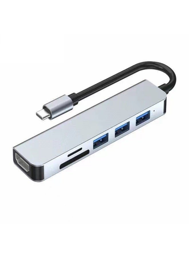 USBHUB Typec Dock For Huawei Samsung Apple Mac Microsoft Notebook 6in 1/6in1 No PD-Number Of Interfaces:One-to-six No PD  - Image 5