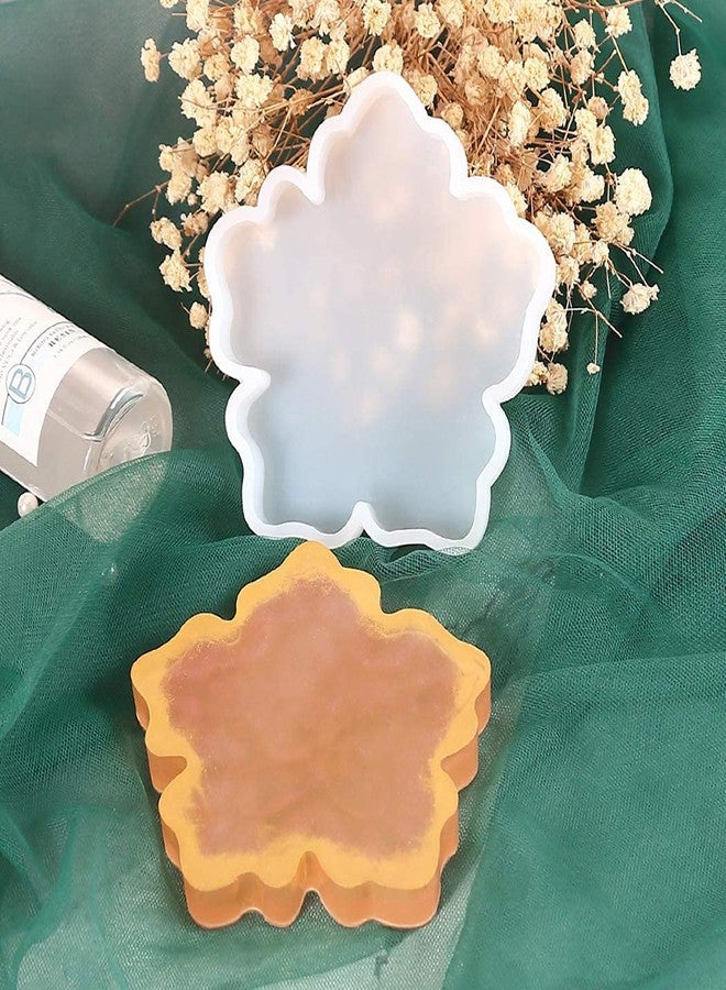 Ditya crafts® - 4.5" Flower Shape Coaster Mold/Frame Mold, 3D Frame Mold Resin DIY Art Silicone Mould, DIY Coaster - Image 2