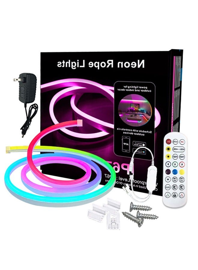 فلاي رود شريط إضاءة نيون، شريط إضاءة نيون LED بطول 3 أمتار مع تطبيق للتحكم عن بعد، مقاوم للماء IP67، شريط إضاءة نيون LED مرن 24 فولت RGB لغرفة النوم والديكور الداخلي والخارجي - Image 1