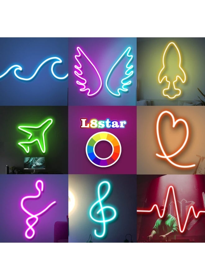 فلاي رود شريط إضاءة نيون، شريط إضاءة نيون LED بطول 3 أمتار مع تطبيق للتحكم عن بعد، مقاوم للماء IP67، شريط إضاءة نيون LED مرن 24 فولت RGB لغرفة النوم والديكور الداخلي والخارجي - Image 4