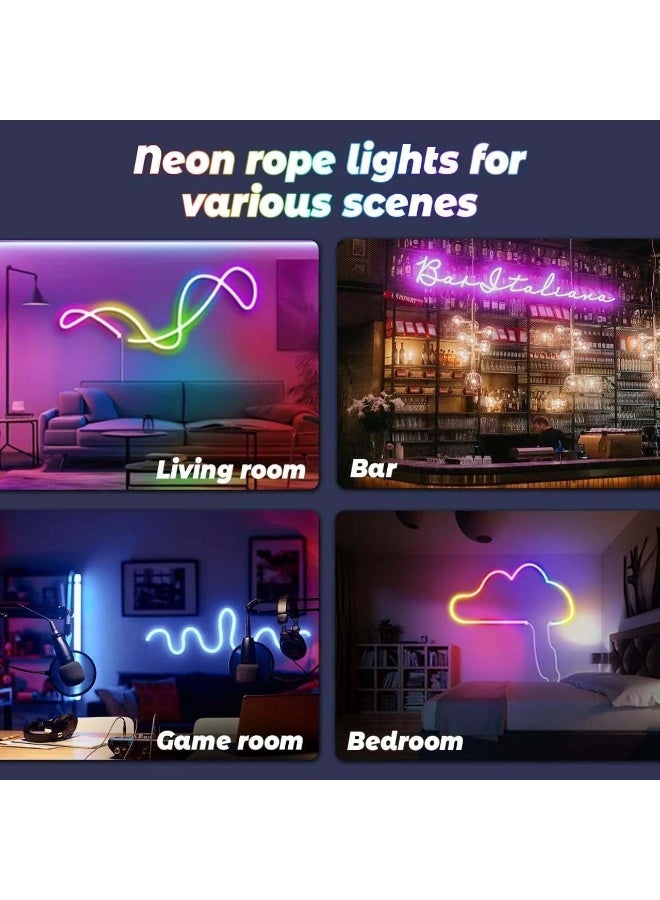 فلاي رود شريط إضاءة نيون، شريط إضاءة نيون LED بطول 3 أمتار مع تطبيق للتحكم عن بعد، مقاوم للماء IP67، شريط إضاءة نيون LED مرن 24 فولت RGB لغرفة النوم والديكور الداخلي والخارجي - Image 5