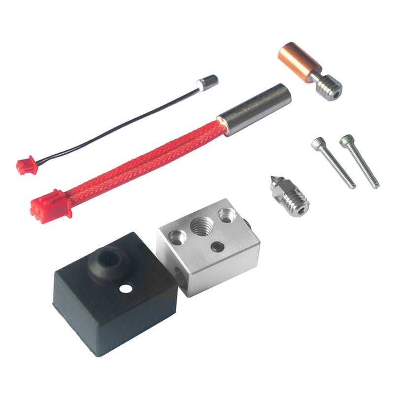 Upgraded Hotend Extruder Heater Block Kit High Temperature 500℃ Compatible with Ender 3 S1 3D Printer Aluminum Heat Block Stainless Steel Nozzle 0.4mm with Silicone Sock 3D Printing Machine Accessory - Image 3