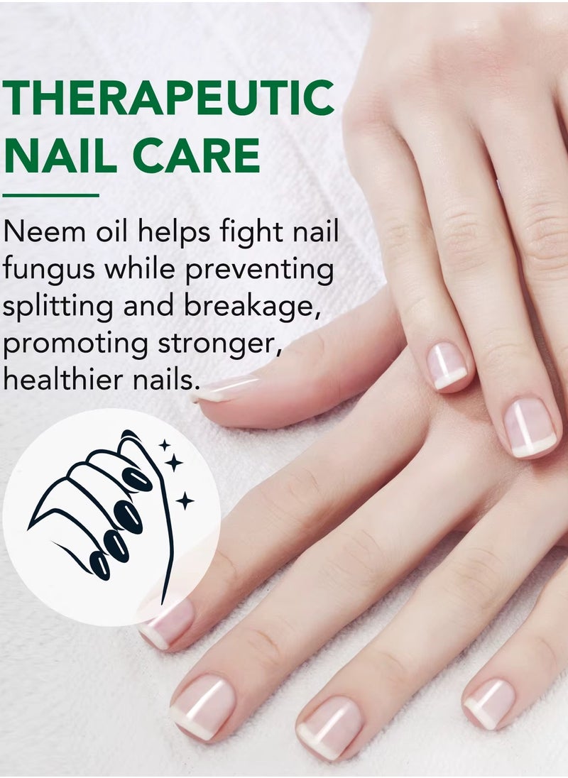 ALIVER - 60ml Neem Oil for Hair Growth and Skin Care Pure Cold Pressed Organic Neem Oil for Hair Skin Nails promote Healthy Hair Growth Reduce Fine Lines Dark Spots Anti Aging Essential Serum - Image 1